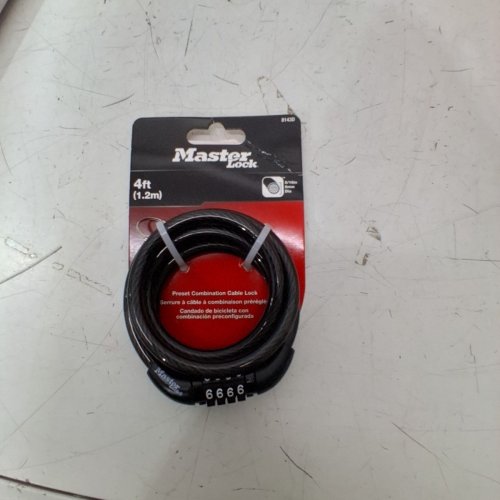 MASTER LOCK BIKE LOCK CABLE WITH COMBINATION - 4FT - BLACK (MODEL:8143D) image 2