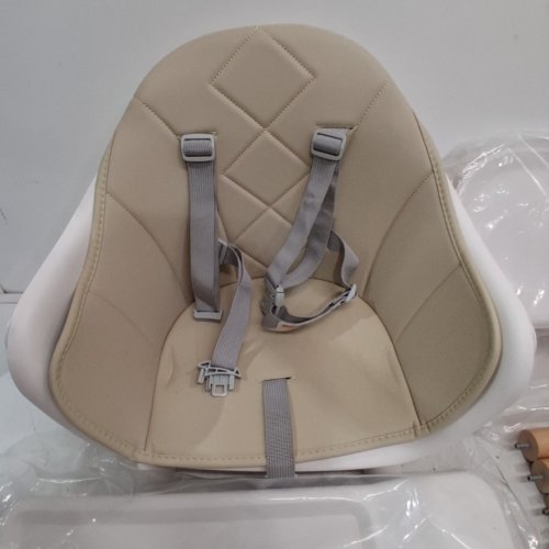 KOMCOT 6-IN-1 BABY HIGHCHAIR CONVERTIBLE BOOSTER SEAT WITH 5 POINT HARNESS - BEIGE/WHITE/WOOD (MODEL: MZ502) image 4
