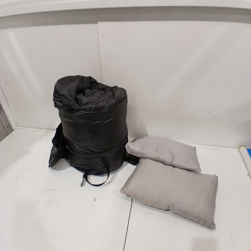 MEREZA DOUBLE WIDE COLD WEATHER SLEEPING BAG WITH CARRYING BAG - 63" X 90" - BLACK image 2