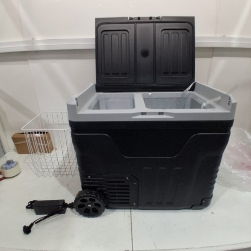 EUHOMY DUAL ZONE PORTABLE CAR FRIDGE FREEZER LED DIGITAL DISPLAY AND BUILT-IN WHEELS AND HANDLES - 50L - 100V - BLACK / GREY (MODEL:CF003-50BL-CAEH) image 2