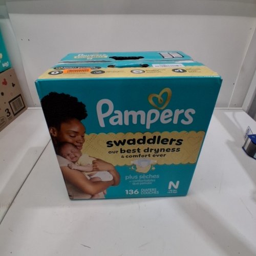 136PK PAMPERS SWADDLERS DIAPERS - NEWBORN SIZE image 4