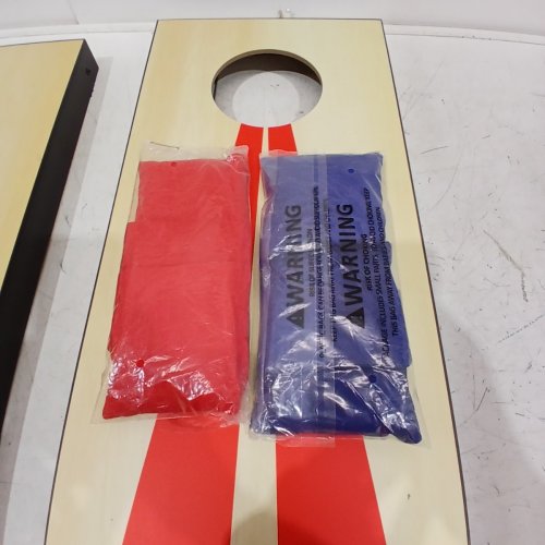 GOSPORTS PORTABLE SIZE CORNHOLE GAME SET WITH 6 BEAN BAG - 2FT X 1FT - WOOD/BLUE/RED (MODEL : CH-03-MDF-WOOD) image 3