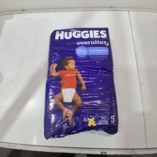 50PK HUGGIES OVERNITES NIGHT-TIME BABY DIAPERS -SIZE 5 image 2