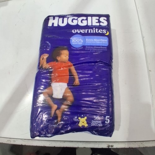 50PK HUGGIES OVERNITES NIGHT-TIME BABY DIAPERS -SIZE 5 image 3