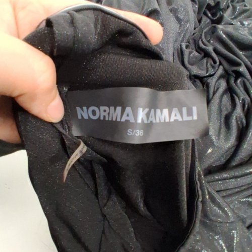 WOMEN'S NORMA KAMALI STRAPLESS SHIRRED FISHTAIL GOWN - SMALL - BLACK image 5