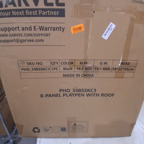 (8 PANEL) GARVEE PLAYPEN WITH ROOF - BLACK (MODEL: PHO_34BSSKC3) image 3