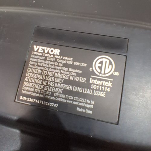 VEVOR VACUUM SEALER MACHINE, 90KPA 130W POWERFUL DUAL PUMP & DUAL SEALING, AUTOMATIC AND MANUAL AIR SEALING SYSTEM WITH BUILT-IN CUTTER, SEAL BAG & EXTERNAL HOSE (MODEL: VS5164) image 7