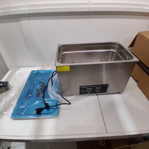 CREWORKS LARGE PROFESSIONAL COMMERCIAL ULTRASONIC CLEANER WITH TIMER AND HEATER FOR MOTOR ENGINE PARTS - 30L - 20.5" X 12.8" X 12.8" (MODEL: JX-100S) image 3
