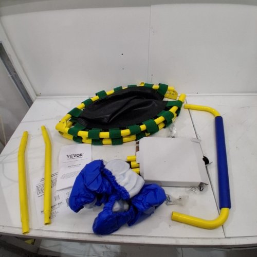 FOLDABLE TRAMPOLINE WITH HANDLE RAIL - 3FT - BLUE/YELLOW (MODEL: TX-B6232D-36IN) image 2
