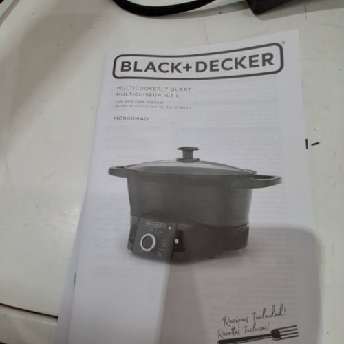 BLACK+DECKER 5 IN 1 MULTICOOKER SLOW COOKER - 7 QT - 800W- 120V - BLACK (MODEL: MC900MAD) image 3