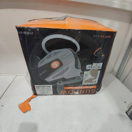 SUNPOW RETRACTABLE GARDEN HOSE REEL - 1/2" - 50FT - GREY/SILVER (MODEL: ZYW03-S15) image 5