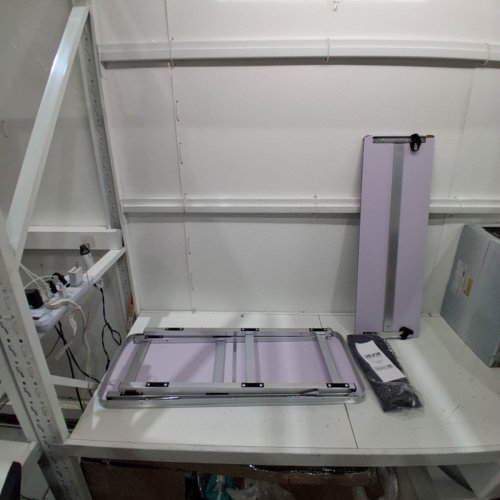VEVOR FOLDING TABLE FOR BAR/TRADE SHOWS/HOME - 38" X 34" X 15" - 110LB CAP - BLACK/SILVER - (MODEL: DX9930) image 2