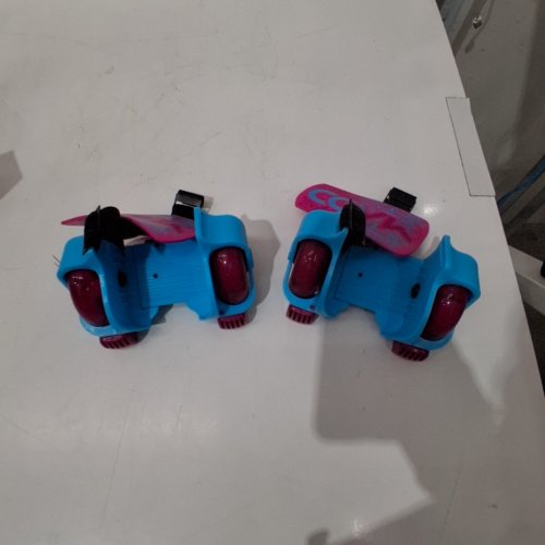 GIRLS MADD GEAR ADJUSTABLE ROLLERS LIGHT-UP HEEL WHEELS - ONE SIZE - PINK/BLUE image 2