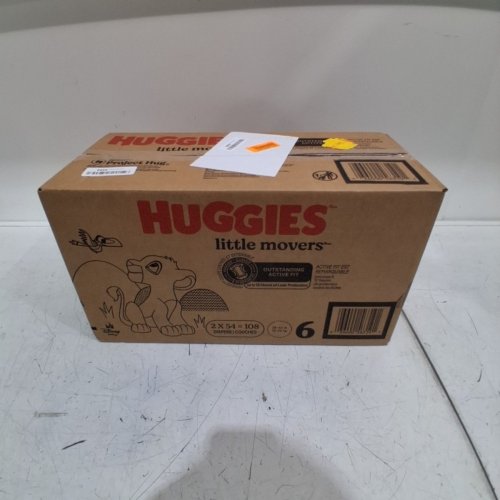 108PK HUGGIES LITTLE MOVERS CURVED CONTOURED STRETCHY ACTIVE FIT BABY DIAPERS- 108 TOTAL - SIZE 6 image 2
