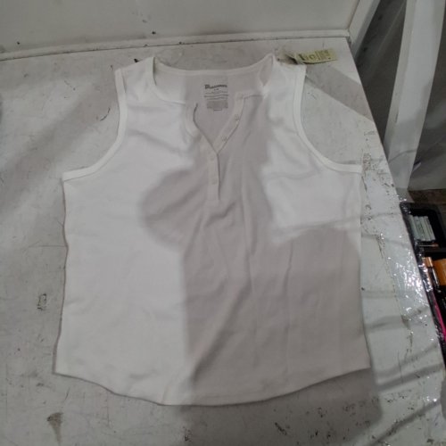 WOMEN'S NO BOUNDARIES SLEEVELESS HENLEY TANK - EXTRA LARGE - WHITE (STYLE: NBS61103LD) image 2