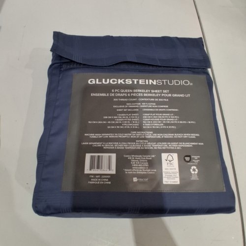 4PC GLUCKSTEIN STUDIO BERKELEY SHEET SET - QUEEN - BLUE (MODEL: 2200101) image 3