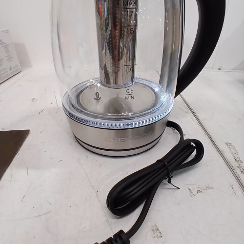 CHEFMAN DUAL-GLASS COOL TOUCH DIGITAL KETTLE WITH TEA INFUSER - 1500W - 1.7L - STAINLESS STEEL/BLACK (MODEL: RJ11-17-CTI-DG/1992747) image 2