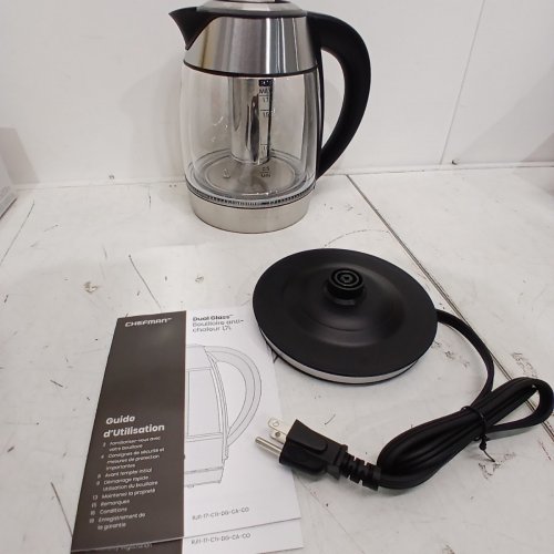 CHEFMAN DUAL-GLASS COOL TOUCH DIGITAL KETTLE WITH TEA INFUSER - 1500W - 1.7L - STAINLESS STEEL/BLACK (MODEL: RJ11-17-CTI-DG/1992747) image 3