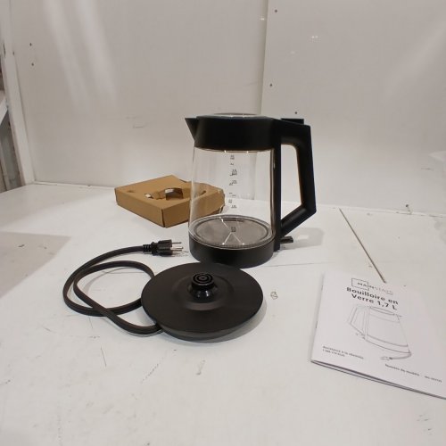 MAINSTAYS 1500W ELECTRIC KETTLE WITH AUTO SHUT OFF - 1.7L - CLEAR GLASS, BLACK (MODEL: MS-202725) image 4
