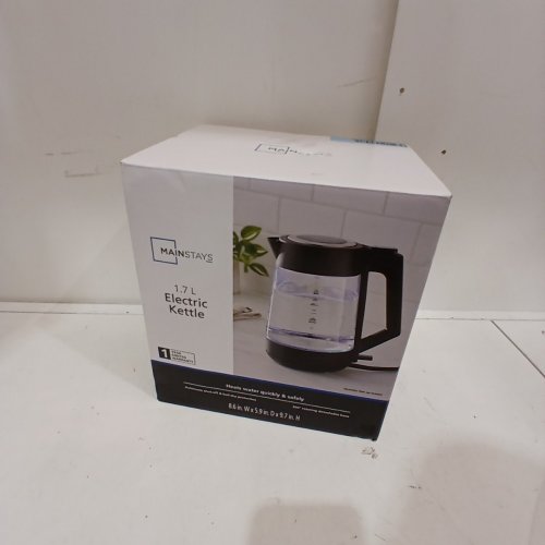 MAINSTAYS 1500W ELECTRIC KETTLE WITH AUTO SHUT OFF - 1.7L - CLEAR GLASS, BLACK (MODEL: MS-202725) image 5