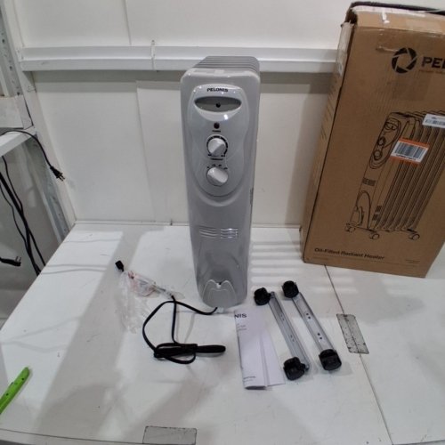 PELONIS PORTABLE ELECTRIC OIL FILLED RADIATOR WITH CASTOR WHEELS AND TIP OVER PROTECTION - 1500W - 120V - 250SQFT - WHITE (MODEL: PHO15A2AGW) image 3