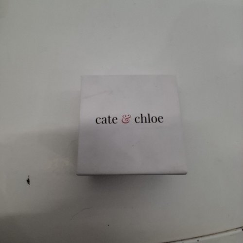 1PR WOMENS CATE & CHLOE ICED HOOP EARRINGS - 24 MM - SILVER (STYLE: CCDE20013ER-RG) image 4