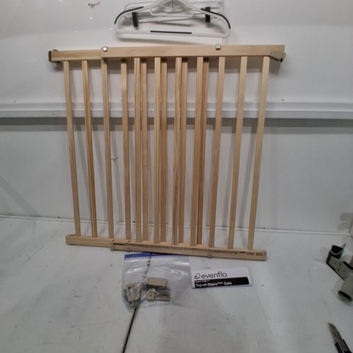 EVENFLO WALK-THRU TOP OF STAIRS EXTRA WIDE BABY & PET GATE - 32" X 30" - 48" - NATURAL WOOD BROWN (MODEL: 1050500 1050) image 2