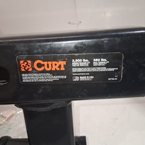 CURT TRAILER HITCH - 3,500 LBS GROSS TRAILER WT; 350 LBS MAX TONGUE WT - BLACK (MODEL: S0770U-R1) image 2