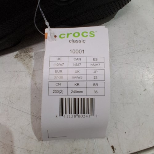 ADULT'S UNISEX CLASSIC CROCS CLOGS - SIZE MEN'S 5 / WOMEN'S 7 - BLACK (STYLE:10001) image 2