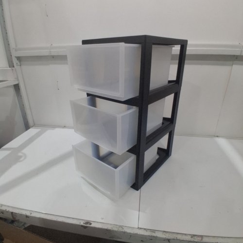 IRIS 3-DRAWER STORAGE TOWER - 38.1CM L X 30.8 CM W X 58.9 CM - BLACK AND WHITE (MODEL: MSD-2) image 2