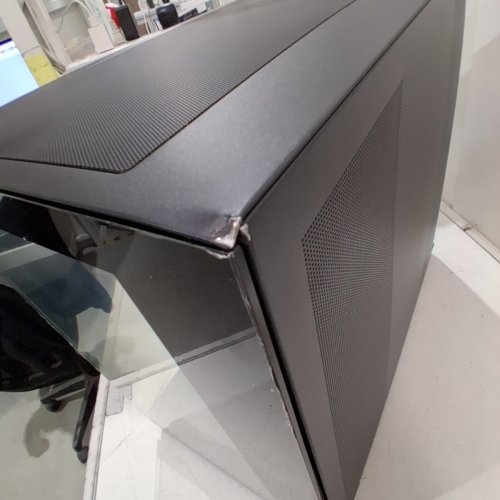 PC CASE WITH PANORAMIC GLASS, COLD FLOOR CHASSIS, & 9 PRE-INSTALLED RGB FANS - 19.3" X 11.2" X 18.1" - BLACK image 4