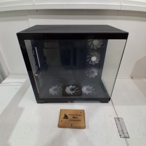 PC CASE WITH PANORAMIC GLASS, COLD FLOOR CHASSIS, & 9 PRE-INSTALLED RGB FANS - 19.3" X 11.2" X 18.1" - BLACK image 6