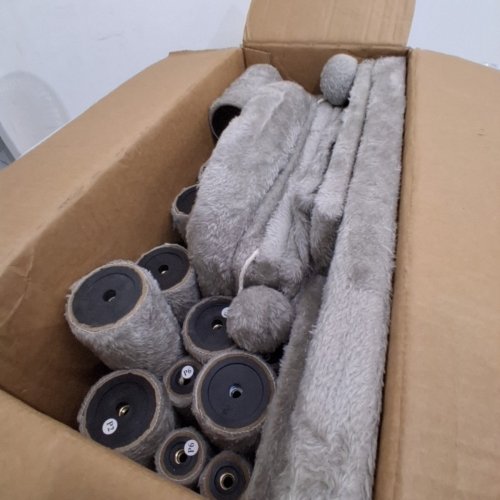 FEANDREA MULTI-LEVEL CAT TREE CONDO WITH SCRATCHING POSTS AND HAMMOCK - MEDIUM - 17.7" X 13.8" X 44.1" - LIGHT GREY (MODEL: PCT261W01V1) image 3