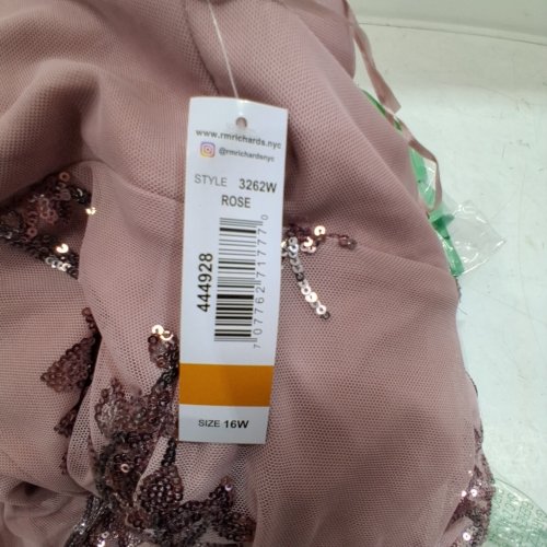 WOMEN'S R&M RICHARDS SEQUIN DRESS - 16W - ROSE (STYLE: 3262W) image 2