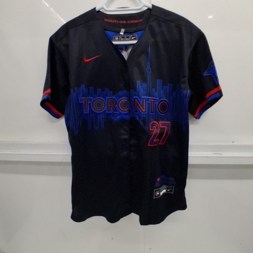YOUTHS TORONTO BLUE JAYS NIKE GUERRERO #27 CITY CONNECT LIMITED JERSEY - EXTRA LARGE - BLUE/BLACK/RED image 2