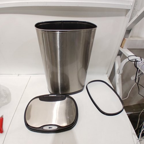 NINESTARS THE ORIGINAL TOUCHLESS AUTOMATIC MOTION SENSOR TRASH CAN 13.2 GAL/50L - SILVER - (MODEL: DZT-50-28SL) image 2