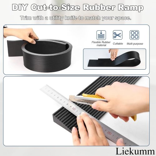 KIEKUMM THRESHOLD RUBBER RISE RAMP FOR DOORWAYS & HOME STEPS - 1-3/8" X 35" - BLACK (ITEM: LTR-9035) image 4