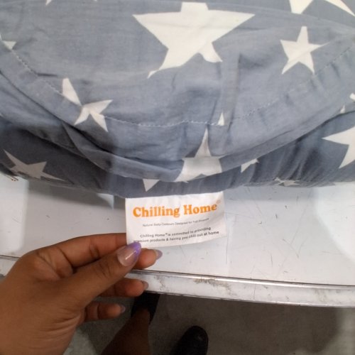 CHILLING HOME NURSING PILLOW FOR BREASTFEEDING LARGE ADJUSTABLE - 26" X 20" X 19.5" - GREY WHITE image 4