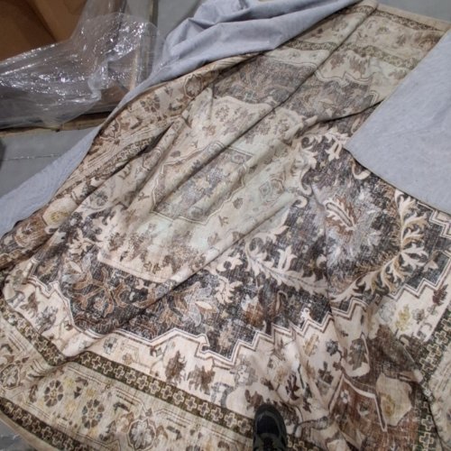 RUGS FOR LIVING ROOM - VINTAGE TRADITIONAL AREA RUG-MACHINE WASHABLE - 9FT X 12FT - BROWN BEIGE image 4