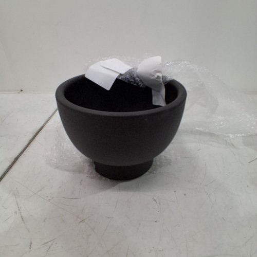 POTTERY PLANTER BOWL - 8" - BLACK image 3