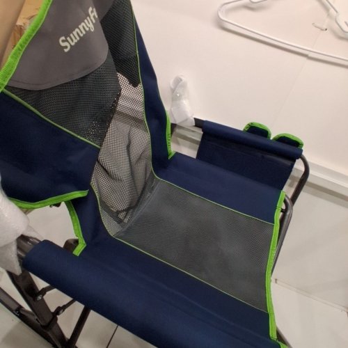 SUNNYFEEL FREESTYLE HEAVY DUTY CAMPING ROCKING CHAIR WITH 300LB CAPACITY - BLUE/GREY (MODEL: AC3078D ) image 3