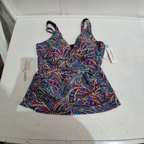 KRISTA TANKINI D-CUP V-NECK SWIM TOP - SIZE 16 - XXL - MULTICOLOR image 2