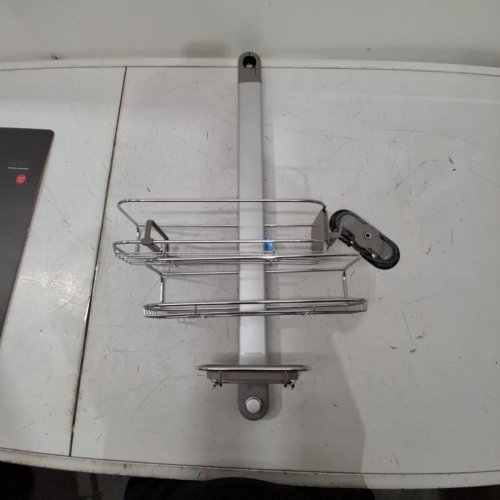 SIMPLEHUMAN ADJUSTABLE OVER THE DOOR HANGING SHOWER CADDY, STAINLESS STEEL AND ANODIZED ALUMINUM (MODEL: BT1101) image 2