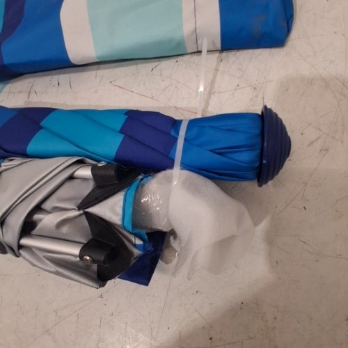 RIO BEACH OUTDOOR SHADE BEACH UMBRELLA - 7.5FT - BLUE, TURQUOISE AND WHITE image 4