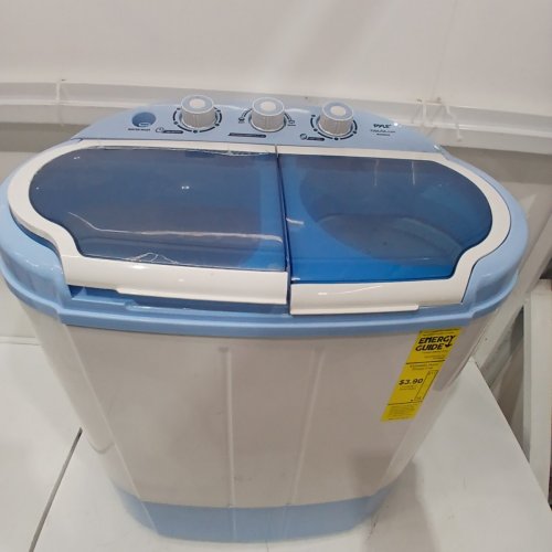 PYLE PURE CLEAN MINI TOP LOAD PORTABLE WASHER & SPIN DRYER - 7.7LBS CAPACITY / 110V - WHITE/BLUE (MODEL: PUCWM22) image 5