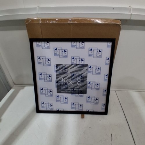 AMERICAN FLAT POLISHED PLEXIGLASS PICTURE FRAME - 18" X 18" OR 8" X 8" WITH MAT - BLACK (MODEL:LX1818BLK88) image 2