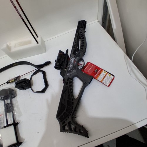 BARNETT WILDCAT CRX LIGHTWEIGHT TATICAL RECURVE CROSSBOW WITH RED/GREEN 3 DOT SCOPE, QUICK DETACH QUIVER & 2 HEADHUNTER BOLTS - 280 FPS - 66LBS - BLACK/RED (MODEL: BAR78232) image 3