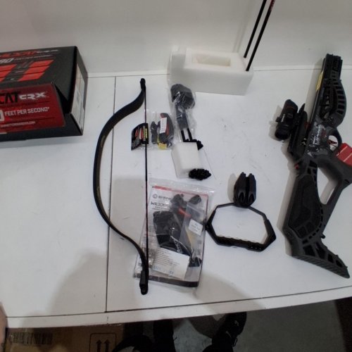 BARNETT WILDCAT CRX LIGHTWEIGHT TATICAL RECURVE CROSSBOW WITH RED/GREEN 3 DOT SCOPE, QUICK DETACH QUIVER & 2 HEADHUNTER BOLTS - 280 FPS - 66LBS - BLACK/RED (MODEL: BAR78232) image 4