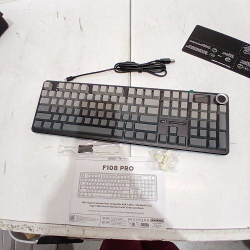 AULA / EPOMAKER MECHANICAL RGB HOT-SWAPPABLE KEYBOARD WITH SCREEN AND KNOB - 2.4GHZ / BLUETOOTH 5.0 / USB-C - GRAY AND BLACK (MODEL: F108 PRO) image 4