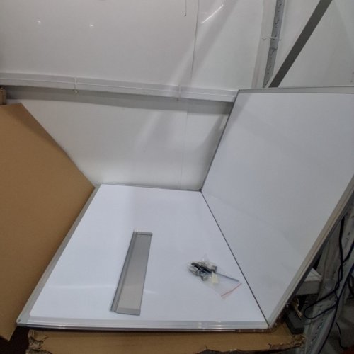 DOUBLE SIDED WALL MOUNTED WHITE DRY ERASE BOARD - 48" X 35.5" - WHITE/SILVER image 2